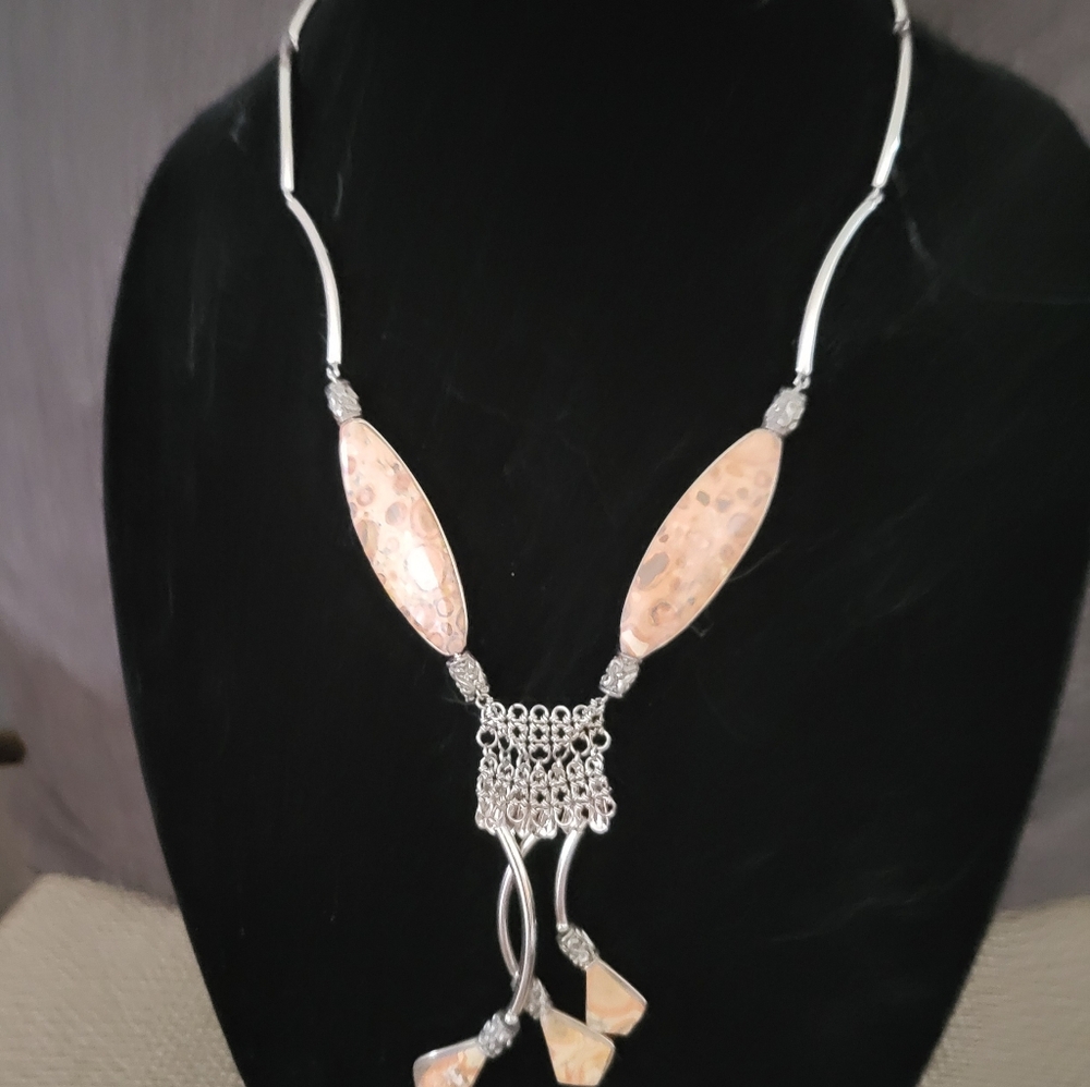 Unique Necklace. Stone Unknown. Jasper Maybe. - image 1